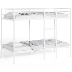 vidaXL Pat supraetajat fără saltea alb 90x190 cm oțel