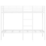 vidaXL Pat supraetajat fără saltea alb 90x190 cm oțel