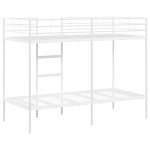 vidaXL Pat supraetajat fără saltea alb 90x190 cm oțel