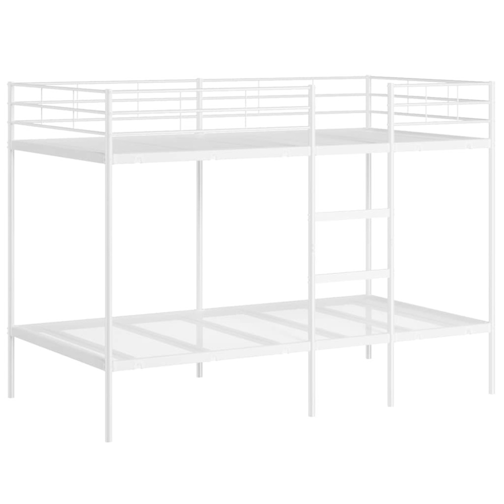 vidaXL Pat supraetajat fără saltea alb 100x200 cm oțel