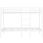 vidaXL Pat supraetajat fără saltea alb 100x200 cm oțel