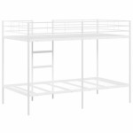 vidaXL Pat supraetajat fără saltea alb 100x200 cm oțel
