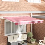 vidaXL Țesătură pentru Marchiză pentru Cadru de 3.5x2 m Roșie și Albă vidaXL Țesătură pentru Marchiză pentru Cadru de 3.5x2 m Roșie și Albă