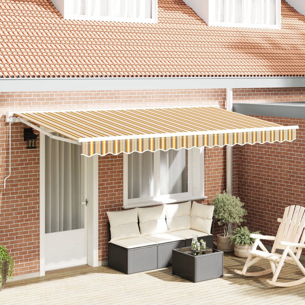 vidaXL Material de Înlocuire pentru Marchiză pentru cadru de 4x2 m cu design multicolor în dungi