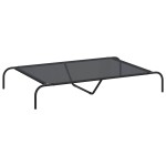 vidaXL Pat înălțat pentru câini negru 130x80x20 cm Textilenă și oțel