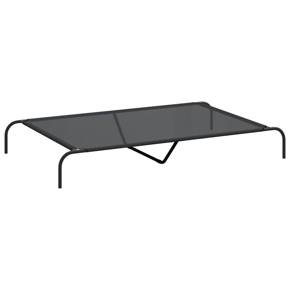 vidaXL Pat înălțat pentru câini negru 150x90x20 cm Textilenă și oțel