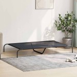 vidaXL Pat înălțat pentru câini negru 150x90x20 cm Textilenă și oțel vidaXL Pat înălțat pentru câini negru 150x90x20 cm Textilenă și oțel