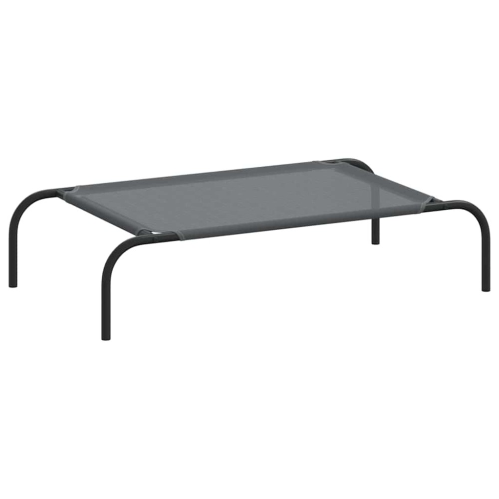 vidaXL Pat înălțat pentru câini gri 90x50x20 cm Textilenă și oțel