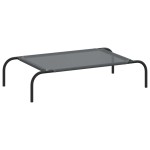 vidaXL Pat înălțat pentru câini gri 90x50x20 cm Textilenă și oțel vidaXL Pat înălțat pentru câini gri 90x50x20 cm Textilenă și oțel