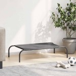 vidaXL Pat înălțat pentru câini gri 90x50x20 cm Textilenă și oțel vidaXL Pat înălțat pentru câini gri 90x50x20 cm Textilenă și oțel