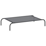 vidaXL Pat înălțat pentru câini gri 110x65x20 cm Textilenă și oțel vidaXL Pat înălțat pentru câini gri 110x65x20 cm Textilenă și oțel