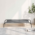 vidaXL Pat înălțat pentru câini gri 110x65x20 cm Textilenă și oțel vidaXL Pat înălțat pentru câini gri 110x65x20 cm Textilenă și oțel