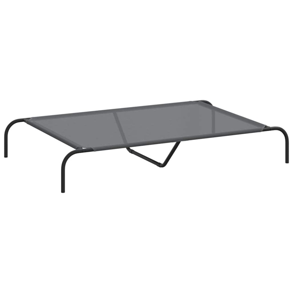 vidaXL Pat înălțat pentru câini gri 130x80x20 cm Textilenă și oțel