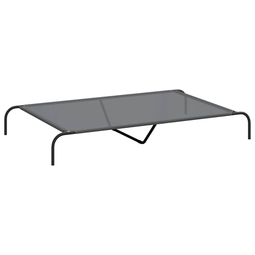 vidaXL Pat înălțat pentru câini gri 150x90x20 cm Textilenă și oțel