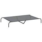 vidaXL Pat înălțat pentru câini gri 150x90x20 cm Textilenă și oțel