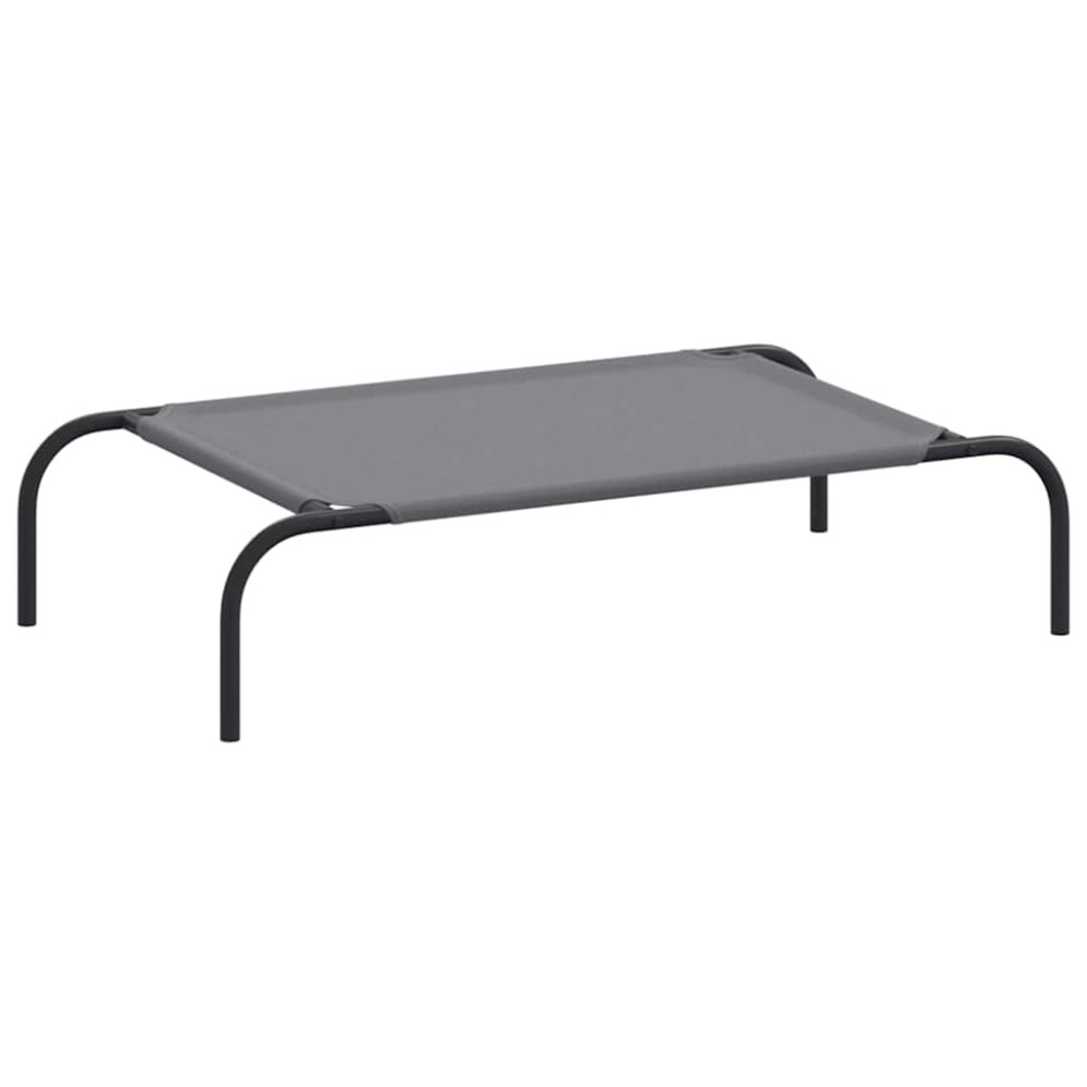 vidaXL Pat înălțat pentru câini gri 90x50x20cm țesătură Oxford și oțel