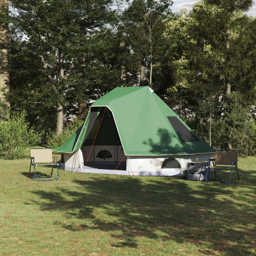 vidaXL Cort de familie Tipi cu acoperiș Verde 466 x 310 x 240 cm