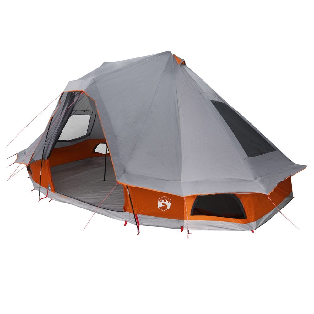 vidaXL Cort de familie Tipi Manual Gri, Portocaliu 466 x 310 x 240 cm