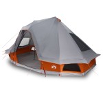 vidaXL Cort de familie Tipi Manual Gri, Portocaliu 466 x 310 x 240 cm vidaXL Cort de familie Tipi Manual Gri, Portocaliu 466 x 310 x 240 cm