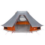 vidaXL Cort de familie Tipi Manual Gri, Portocaliu 466 x 310 x 240 cm vidaXL Cort de familie Tipi Manual Gri, Portocaliu 466 x 310 x 240 cm