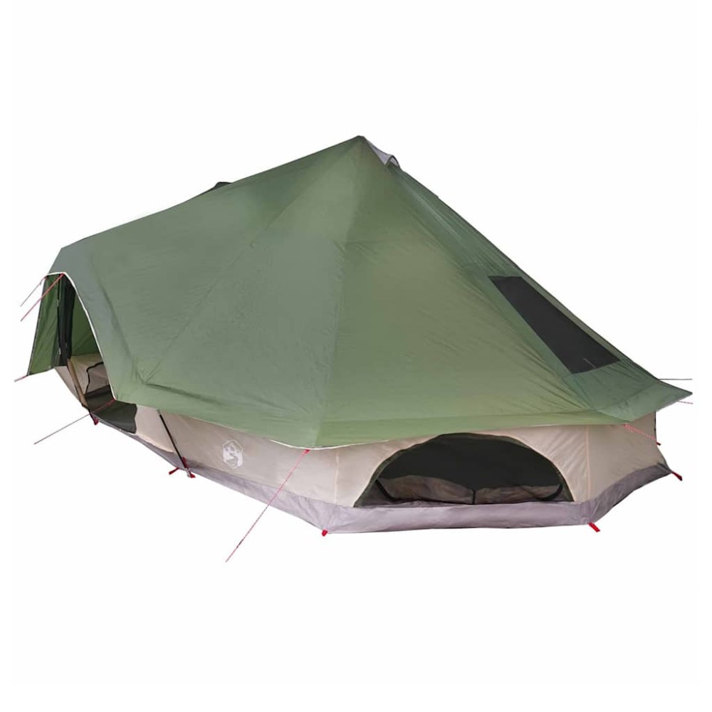 vidaXL Cort pentru Familie Tipi Verde 10 Persoane Impermeabil