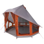 vidaXL Cort de familie Tipi Gri și Portocalie 404 x 370 x 270 cm vidaXL Cort de familie Tipi Gri și Portocalie 404 x 370 x 270 cm