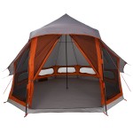 vidaXL Cort de familie Tipi Gri și Portocalie 404 x 370 x 270 cm vidaXL Cort de familie Tipi Gri și Portocalie 404 x 370 x 270 cm