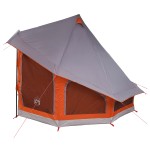 vidaXL Cort de familie Tipi Gri și Portocalie 404 x 370 x 270 cm vidaXL Cort de familie Tipi Gri și Portocalie 404 x 370 x 270 cm