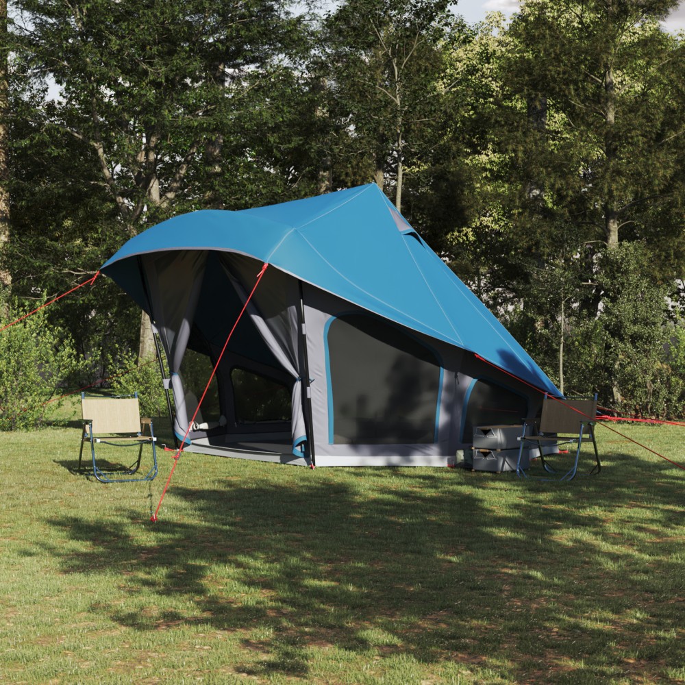 vidaXL Cort Familial Tipi Albastru 10-Persoane Impermeabil