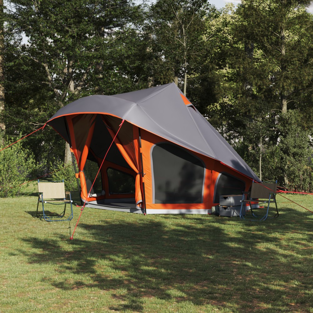 vidaXL Cort de familie Tipi Gri și Portocalie 508 x 470 x 300 cm