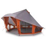 vidaXL Cort de familie Tipi Gri și Portocalie 508 x 470 x 300 cm vidaXL Cort de familie Tipi Gri și Portocalie 508 x 470 x 300 cm