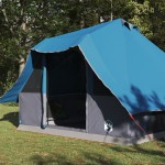vidaXL Cort de familie Tipi Manual Albastru și Gri 358 x 296 x 258 cm vidaXL Cort de familie Tipi Manual Albastru și Gri 358 x 296 x 258 cm