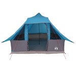 vidaXL Cort de familie Tipi Manual Albastru și Gri 358 x 296 x 258 cm vidaXL Cort de familie Tipi Manual Albastru și Gri 358 x 296 x 258 cm