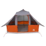 vidaXL Cort Tipi Gri și Portocalie 358 x 296 x 258 cm tafta