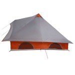 vidaXL Cort Tipi Gri și Portocalie 358 x 296 x 258 cm tafta