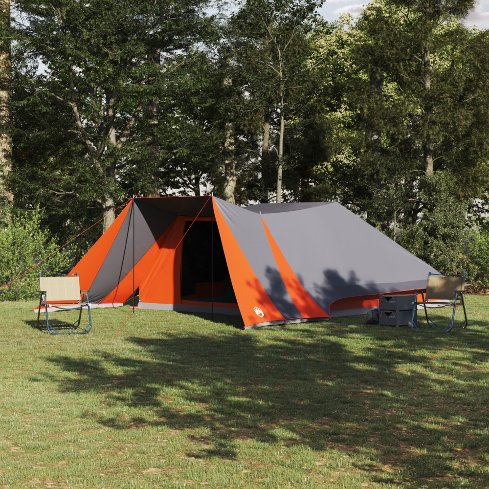 vidaXL Cort de Familie Manual Gri și Portocalie 660 x 456 x 200 cm