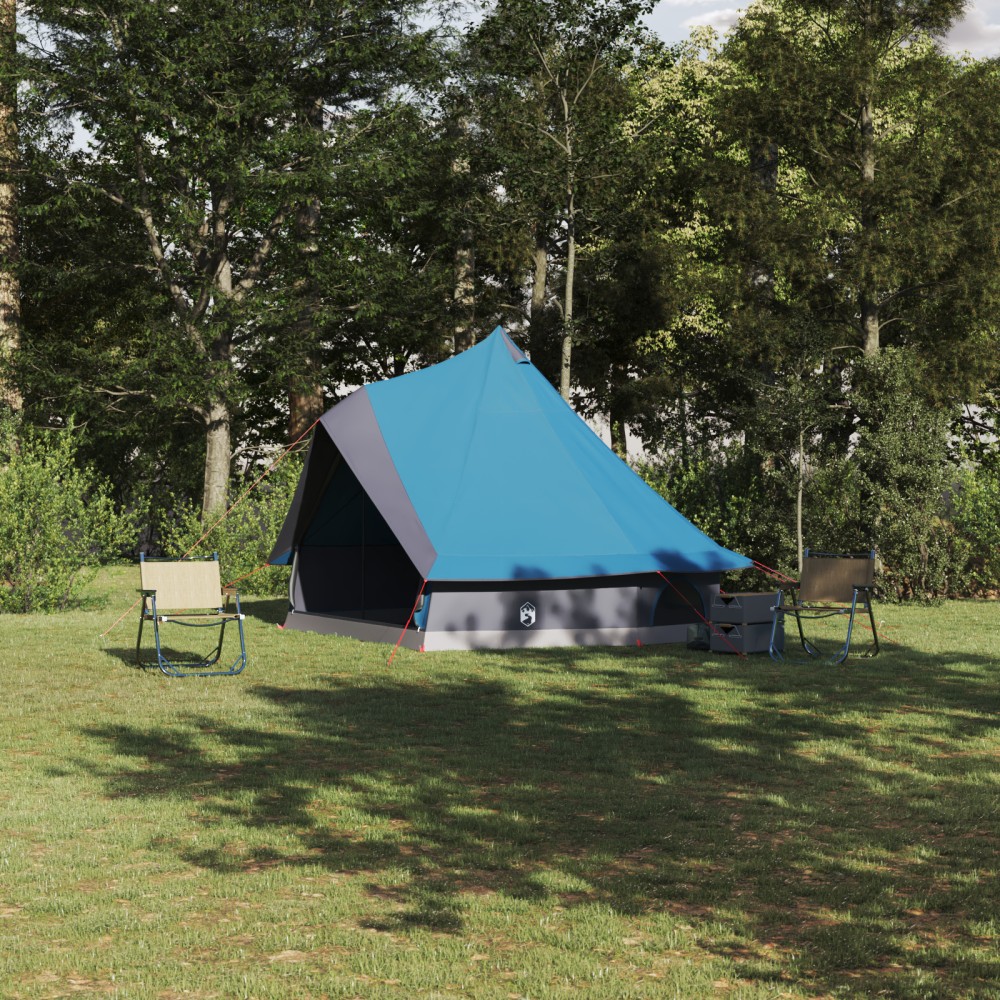 vidaXL Cort Familial Tipi Albastru pentru 8 Persoane Impermeabil