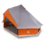 vidaXL Cort de familie Tipi Gri și Portocalie 400 x 346 x 250 cm vidaXL Cort de familie Tipi Gri și Portocalie 400 x 346 x 250 cm