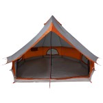 vidaXL Cort de familie Tipi Gri și Portocalie 400 x 346 x 250 cm vidaXL Cort de familie Tipi Gri și Portocalie 400 x 346 x 250 cm
