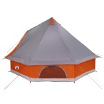 vidaXL Cort de familie Tipi Gri și Portocalie 400 x 346 x 250 cm vidaXL Cort de familie Tipi Gri și Portocalie 400 x 346 x 250 cm