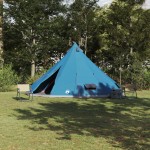 vidaXL Cort de familie Tipi Manual Albastru și Gri 560 x 560 x 300 cm vidaXL Cort de familie Tipi Manual Albastru și Gri 560 x 560 x 300 cm