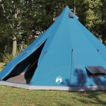 vidaXL Cort de familie Tipi Manual Albastru și Gri 560 x 560 x 300 cm vidaXL Cort de familie Tipi Manual Albastru și Gri 560 x 560 x 300 cm