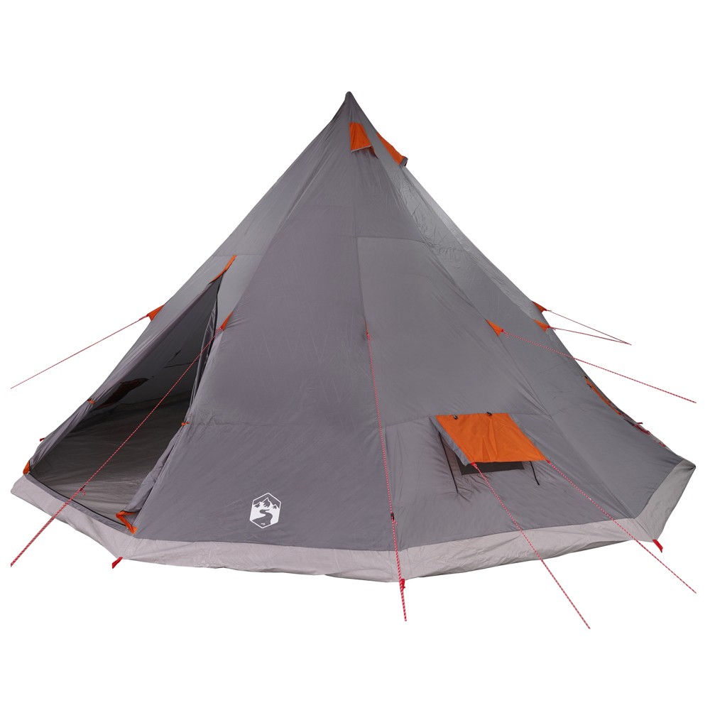 vidaXL Cort de familie Tipi Gri și Portocalie 560 x 560 x 300 cm