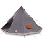 vidaXL Cort de familie Tipi Gri și Portocalie 560 x 560 x 300 cm vidaXL Cort de familie Tipi Gri și Portocalie 560 x 560 x 300 cm