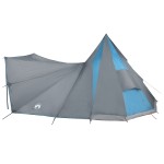 vidaXL Cort de familie Tipi Manual Albastru și Gri 510 x 690 x 330 cm vidaXL Cort de familie Tipi Manual Albastru și Gri 510 x 690 x 330 cm