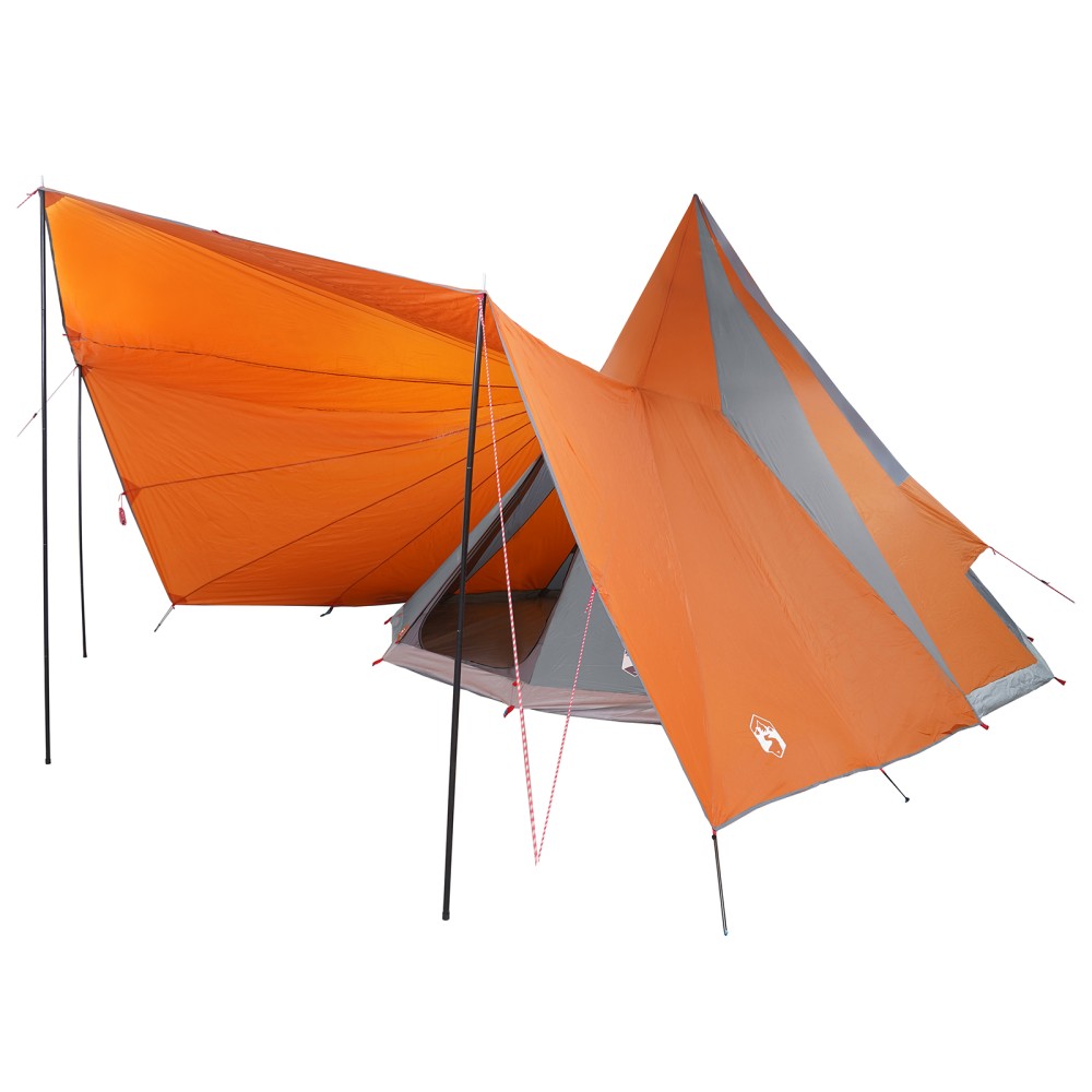 vidaXL Cort de familie Tipi Gri și Portocalie 510 x 690 x 330 cm