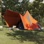 vidaXL Cort de familie Tipi Gri și Portocalie 510 x 690 x 330 cm vidaXL Cort de familie Tipi Gri și Portocalie 510 x 690 x 330 cm