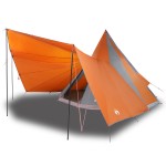 vidaXL Cort de familie Tipi Gri și Portocalie 510 x 690 x 330 cm vidaXL Cort de familie Tipi Gri și Portocalie 510 x 690 x 330 cm