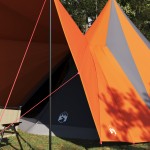 vidaXL Cort de familie Tipi Gri și Portocalie 510 x 690 x 330 cm vidaXL Cort de familie Tipi Gri și Portocalie 510 x 690 x 330 cm