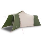 vidaXL Cort Tipi cu acoperiș Verde și bej 492 x 492 x 275 cm țesătură